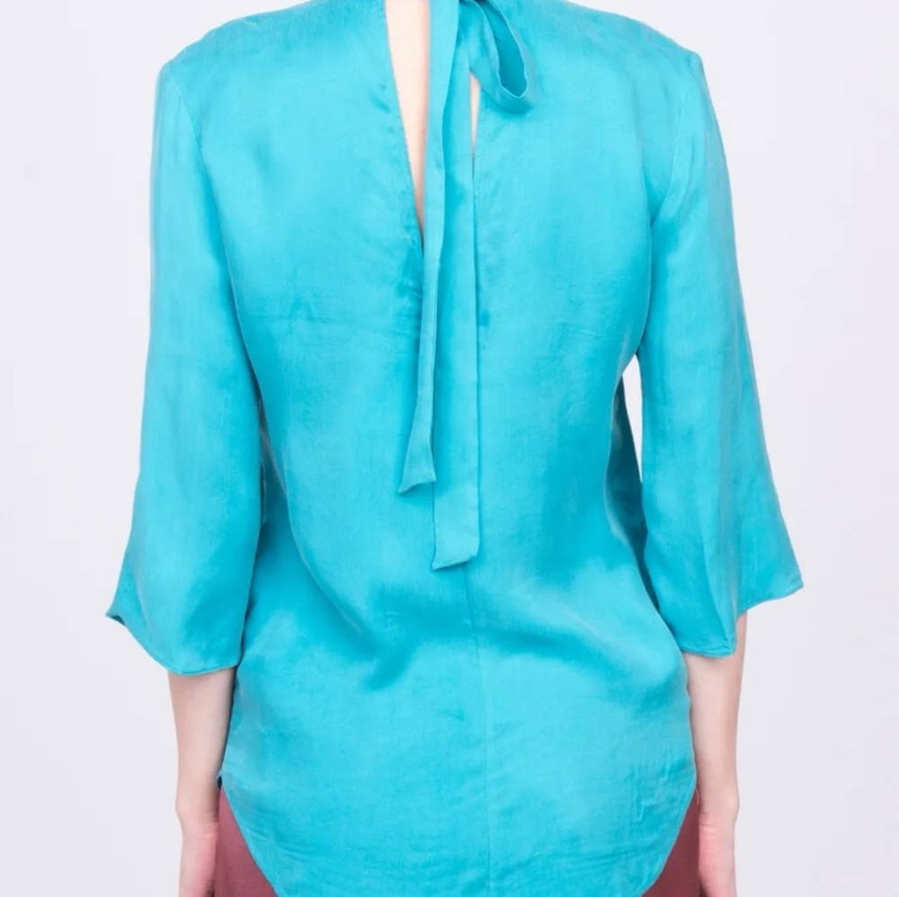 Sandro V neck bow tie blouse - Picture 4 of 7